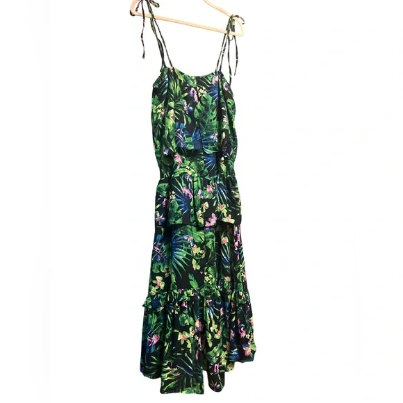 Walter Baker Tasha Tropical Maxi Dress Green And Black Size Medium - Picture 6 of 9